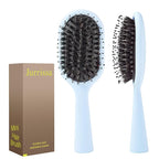 Boar Bristles Hair Brush for Women and Men, Detangling Hair Brush for Smoothing Massage Add Shine, Nylon&Boar Bristles Detangler brush for Hair Healthy (Medium-Blue)