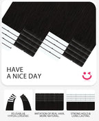 Youngsmile Injection Tape in Hair Extensions Human Hair, #1B Natural Black Invisible Tape in Injected Hair Extensions, 20pcs 45g, 20 Inch Injected Tape Ins Straight Extensiones De Cabello (#1B,20'')
