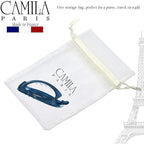Camila Paris CP3116 French Hair Barrette Clip, Flexible Ponytail Holder No Metal Parts, Strong Hold Grip Hair Clips for Women, No Slip and Durable Styling Girls Hair Accessories, Made in France