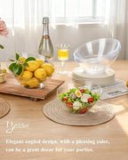BESTSTAR 20OZ Plastic Clear Serving Bowls 8 Pack Angled Disposable Party Bowls for Chips, Salad, Fruit & Candy – Heavy Duty Clear Serving Bowls for Parties, Buffet, Catering, Wedding, Daily Use