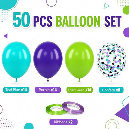 Green Purple Teal Balloons - Image 2