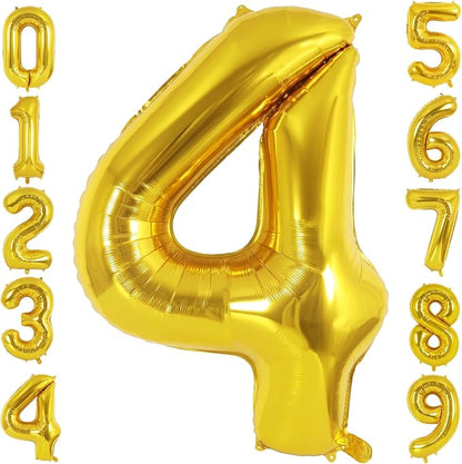 40 Inch Gold Number 4 Foil Balloon by TNCDJKPA