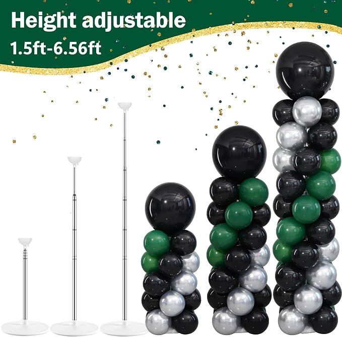 Balloon Column Stand Kit, 2 Sets, Adjustable 2m Telescopic Poles, Hexagon Bases - Image 5
