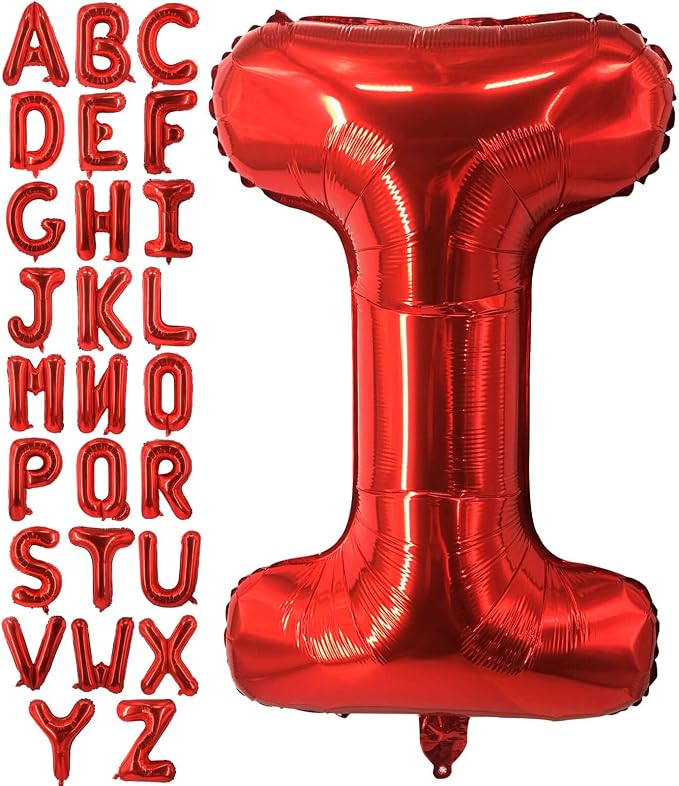 Lovoir 40 Inch Large Red Letter I Balloons Big Size Jumbo Mylar Foil Helium by Lovoir