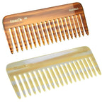 Giorgio G49 & G30 Large 5.75 Inch Detangling Comb, Wide Teeth for Thick Curly Wavy Hair. Long Hair Detangler Comb For Wet and Dry. Handmade, Saw-Cut, Hand Polished, 2 Pack Ivory/Tortoiseshell