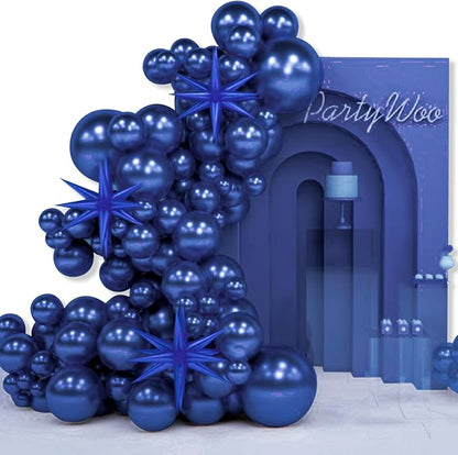 PartyWoo Navy Blue Star Spike Balloon Arch Kit 110pcs Different Sizes | 18 12 by PartyWoo