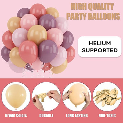 Pink and Purple Balloons 12inch Dusty Purple Blush Pink Balloon - Image 6