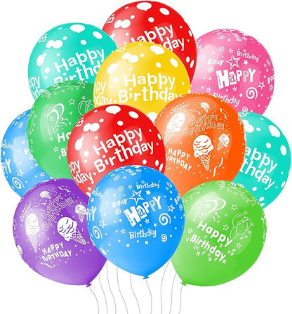 50pcs 12inch Happy Birthday Balloons by PeStary