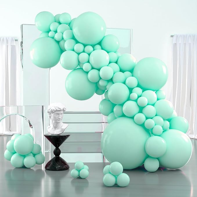 PartyWoo Teal Balloons 100pcs Turquoise Latex Balloons Different Sizes | 36 18 by PartyWoo