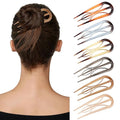 6 PCS French Hair Pins for Women - Large U-Shaped Hair Forks with Internal Teeth, Strong Hold for Thick & Thin Hair, Effortless French Twists, Updos, Buns & Chignons, Hairstyle Accessories