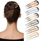 6 PCS French Hair Pins for Women - Large U-Shaped Hair Forks with Internal Teeth, Strong Hold for Thick & Thin Hair, Effortless French Twists, Updos, Buns & Chignons, Hairstyle Accessories