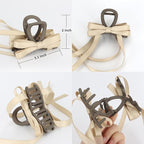 Bow Hair Claw Clips for Women Butterfly Hair Clips 3.15" Medium Size Bow Hair Clip for Girls Tassel Ribbon Bowknot Hair Accessories for Birthday Party Show Christmas Thanksgiving 3 Pcs