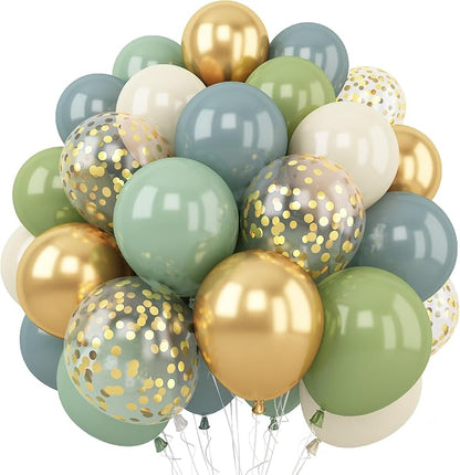 Dusty Green Blue Balloon, 60 Packs 12 Inch Sage Green Balloon by Togvu
