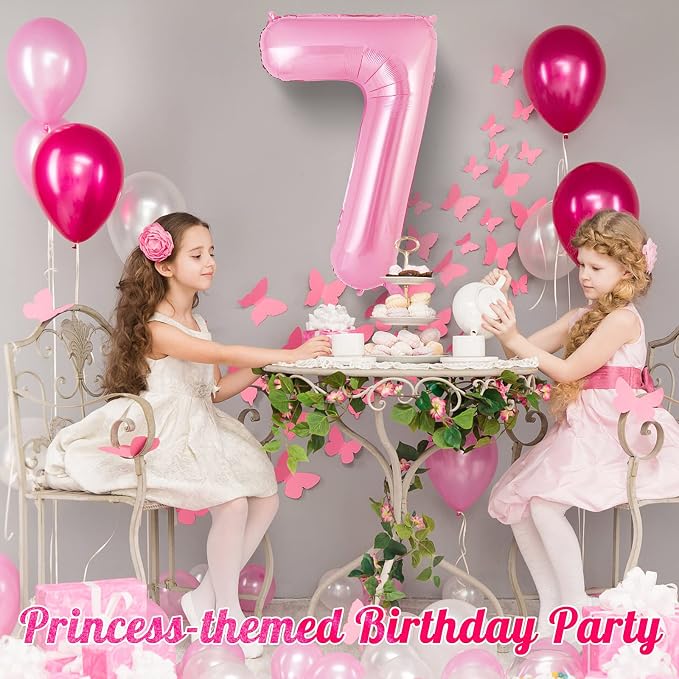 Pink Number 7 Balloon 40 Inch, Big Large Foil Helium Number Balloons, Jumbo - Image 4
