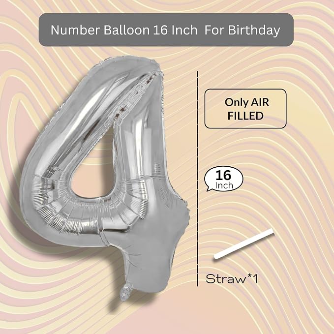 Rose Gold Number Balloon 4 Mylar Foil Macaron Balloons 16 inch - Image 8