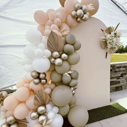 Netural Balloon Set, Double Stuffed Beige Cream Tan Gold Balloons Blush White - Image 3