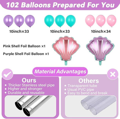 2 Sets Mermaid Party Balloon Column Stand Kit - Image 3
