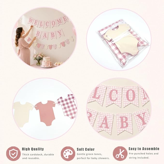 Baby Girl Baby Shower Banner - Image 7