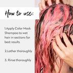 FOUR REASONS Hair Color Shampoo (8 Colors) - Sulfate Free Pink Hair Toner - Color Depositing Shampoo for Color Treated Hair, Vegan, 8.45 Fl Oz (Rose/Pink)