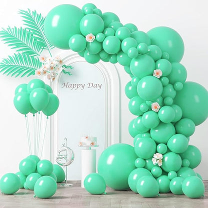 Voircoloria 130pcs Teal Balloons Garland Arch Kit, 18 12 10 5 Inch | by Voircoloria