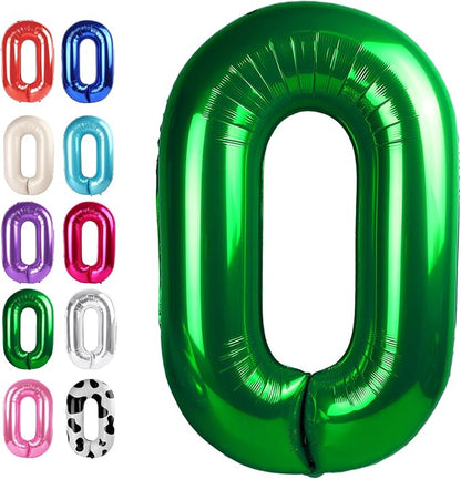 Green Number 0 Balloon 40 inch, Balloon numbers party supplies, deco photo shoot by Upgesy