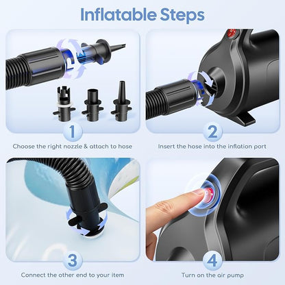 Electric Air Pump for Inflatables, Air Mattress – 500W/650W Quick-Fill - Image 6