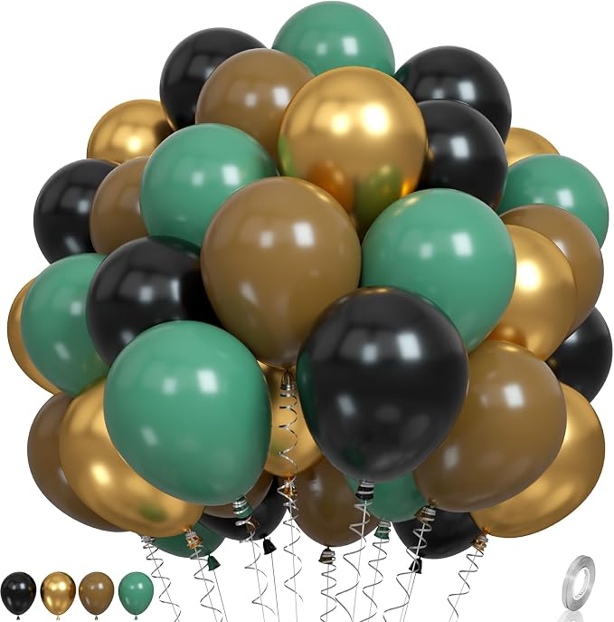 Green and Brown Balloons, Camo Balloons Camouflage Party Balloons Green Black by Paready