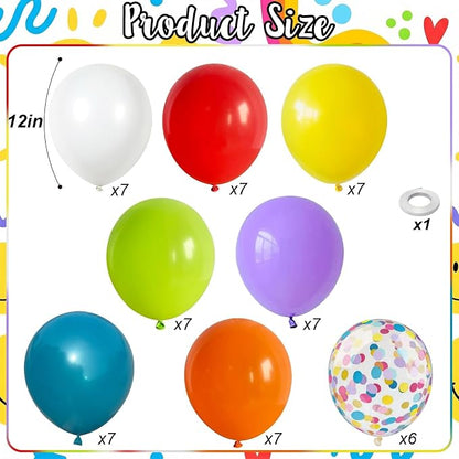 Red Blue Yellow Green Balloons, Carnival Circus Balloon 12 Inch Red Blue Green - Image 2