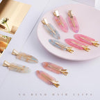 No Crease Creaseless No Bend Hair Clips For Styling Non Slip Flat Clips For Makeup Hair Accessories For Women,Sparkle Pink Purple,10 PCS