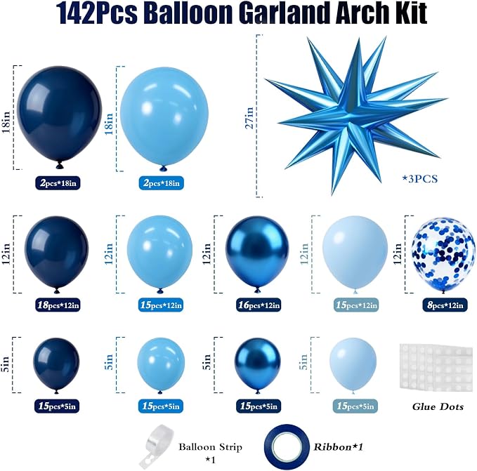 Blue Balloon Arch Kit Garland - Image 6