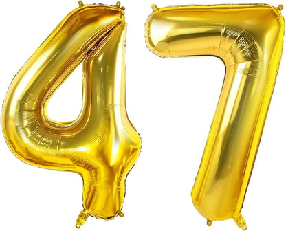 Number 47 Balloons for 47th Birthday Party Decorations, 0-100 Large No.47 for by Joycard