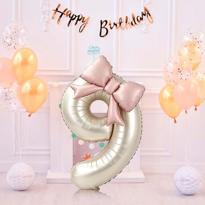 40 Inch Cream Number 9 Balloon - Image 7