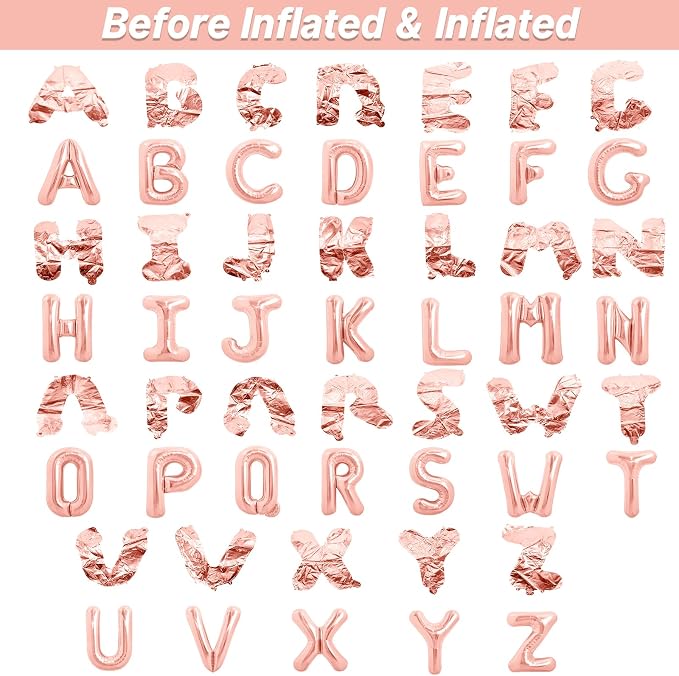 LIOZEOKUN Letter Balloons 16 Inch Alphabet A-Z Mylar Foil Balloons 2 Set - Image 3