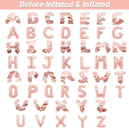 LIOZEOKUN Letter Balloons 16 Inch Alphabet A-Z Mylar Foil Balloons 2 Set - Image 3