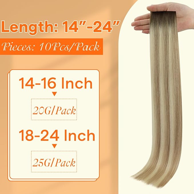 Full Shine Ombre Injected Tape in Hair Extensions Color 2/18/22 Balayage Machine Virgin Human Hair Tape in Extensions 20Inch Injection Straight Tape Ins Human Hair Extensions 25Gram 10Pcs for Travel