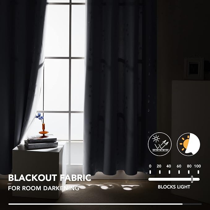 Deconovo Room Darkening Curtains, Energy Saving Curtains, 2 Panels, - Image 4