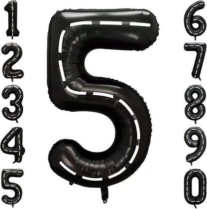 Black and White Stripes Number 5 Balloon 40 Inch, Foil road sign Numeral | by Unknown