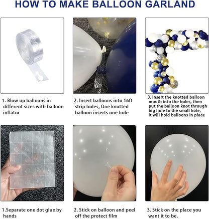 YMSZ Blue and Silver Balloons Garland Arch Kit, Fathers Day Party Decoration - Image 3