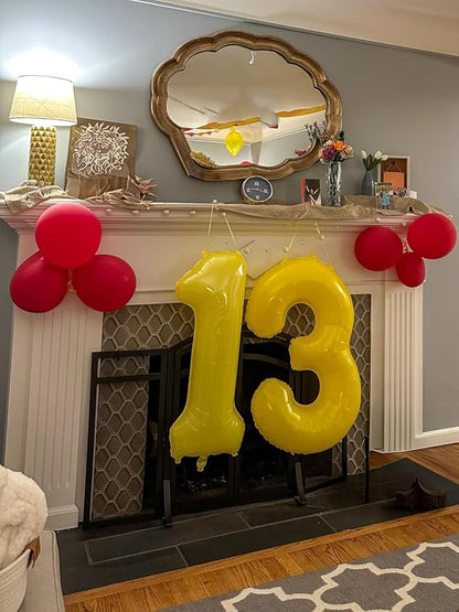 3 Balloon Number 40 Inch Yellow Balloons - Image 3