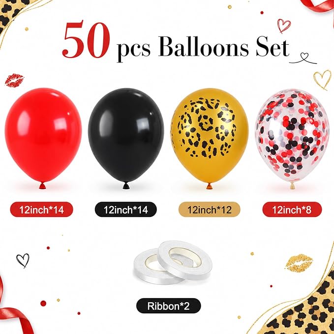 Red Black Cheetah Balloons - Image 2