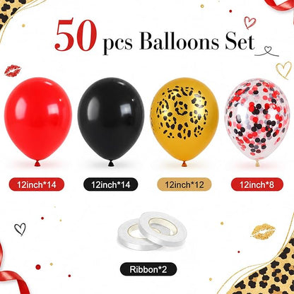 Red Black Cheetah Balloons - Image 2