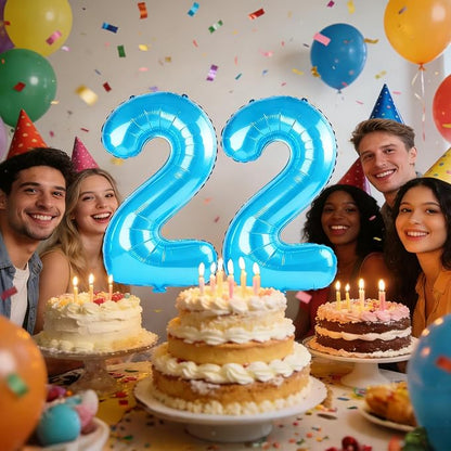 40 Inch Number 22 Balloons for 22nd Birthday Party Decorations, 0-100 Jewelry - Image 2