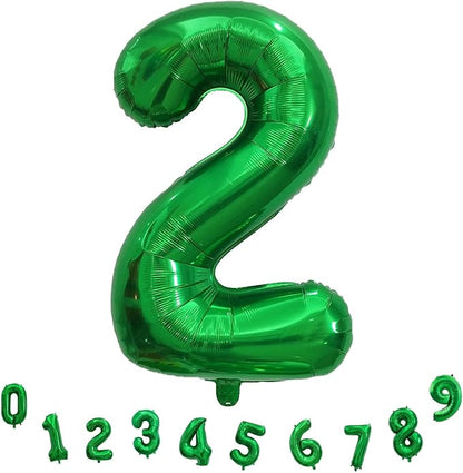 40 Inch 2nd Birthday Number Balloon, Dark Green Foil Self Inflating Balloons - Image 9