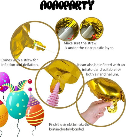 Letter Balloons Gold 40 Inch H Large Giant Big Foil Mylar Balloon | - Image 2