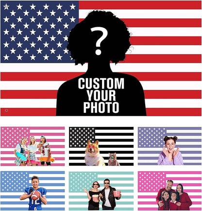 Custom American US Flag with Picture, Personalized Funny Flags with Face Image by PKONE