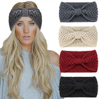 DRESHOW Knit Crochet Headband for Women Ear Warmer Soft Turban Stretch Warmer Headbands Winter Fashion Head Wrap