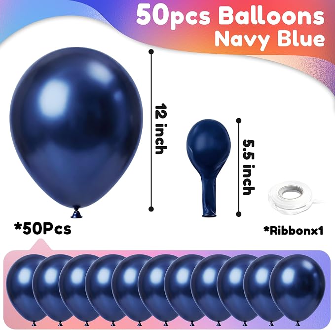 Navy Blue Balloons, Baby Shower, Anniversary, Graduation, Wedding Decorations - Image 2