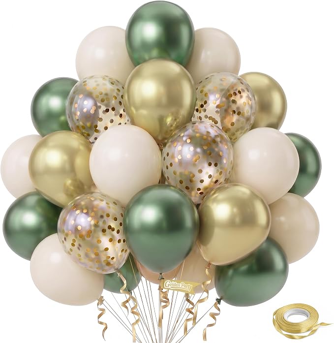 Green Gold Balloons, Baby Shower, Anniversary, Graduation, Wedding Party by GoldenParty