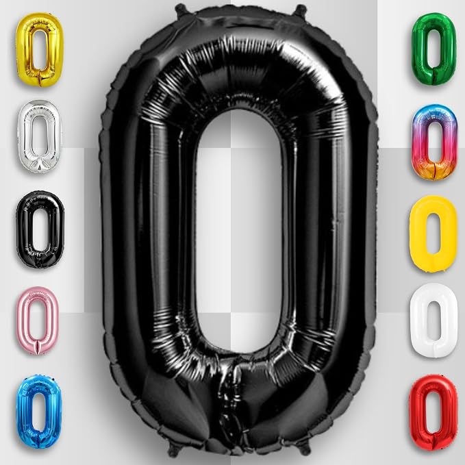 Black Number Balloon 0 Mylar Foil Balloons 16 inch - Image 6