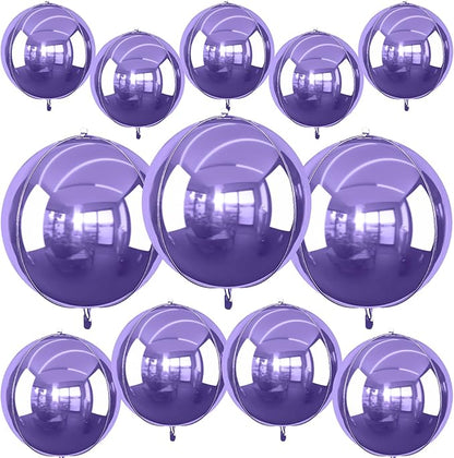 12Pcs Light Purple Round Foil Balloons, Metallic Purple Foil Balloon by vibzox